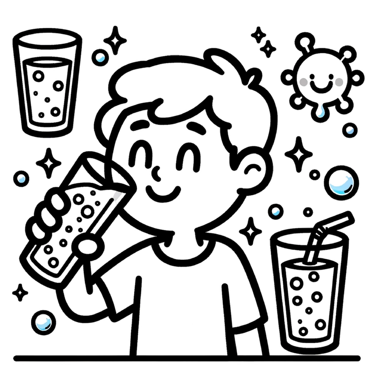 malvorlage-getraenketrinken-fröhlicher-junge