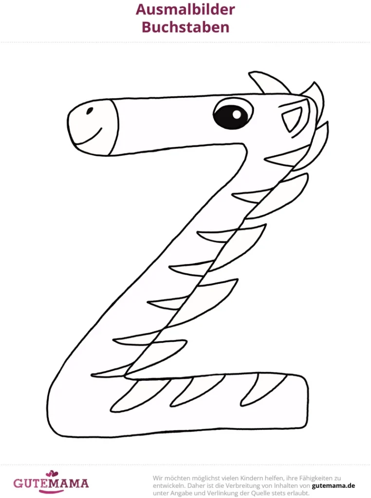 malvorlage-giraffe-buchstabe-z