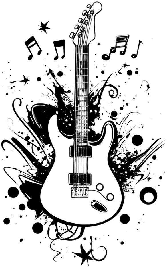 malvorlage-gitarre-noten-spritzer