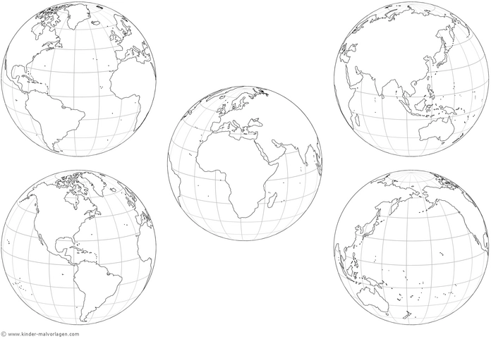 malvorlage-globusse-fuenf-weltkarten