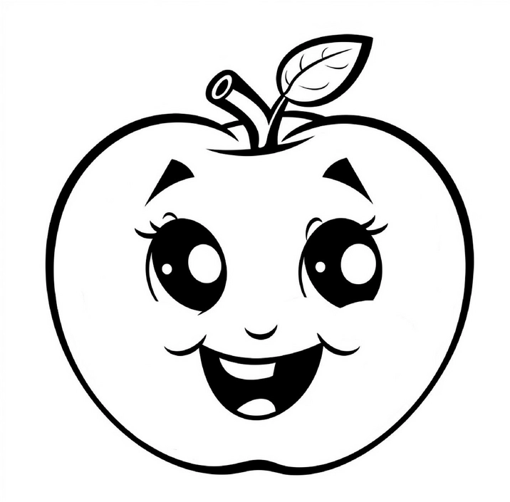 malvorlage-gluecklicher-apfel-mit-laechelndem-gesicht