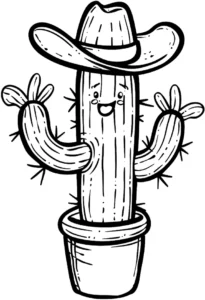 malvorlage-gluecklicher-kaktus-mit-cowboyhut