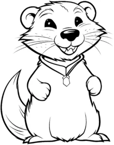 malvorlage-gluecklicher-otter-ausmalbild