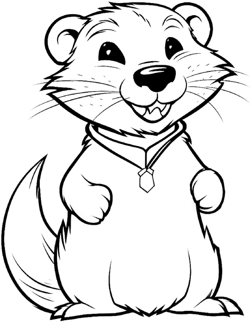 malvorlage-gluecklicher-otter-ausmalbild