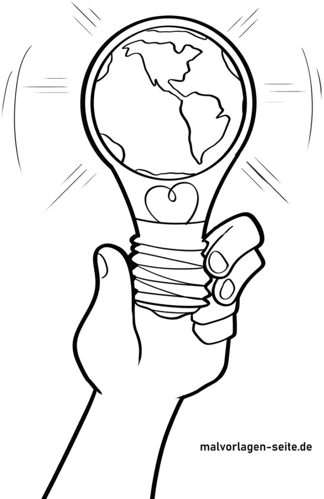 malvorlage-gluehbirne-weltkugel-fuer-kinder