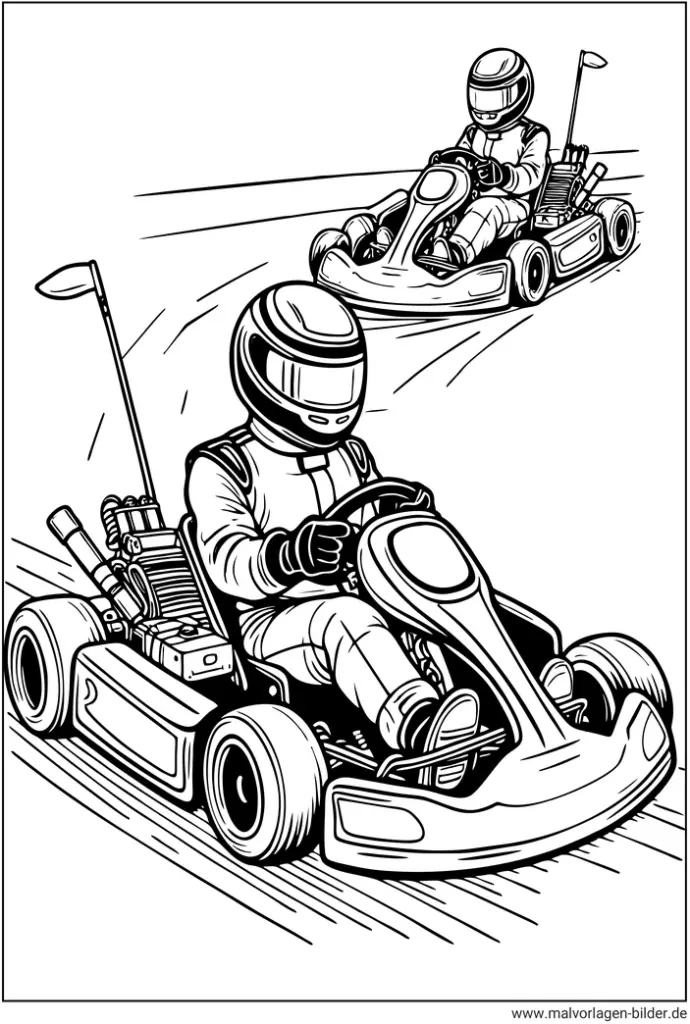 malvorlage-go-kart-rennen-ausmalbild