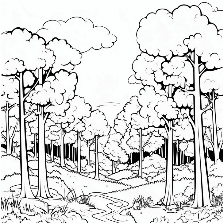 malvorlage-grosse-baeume-im-wald