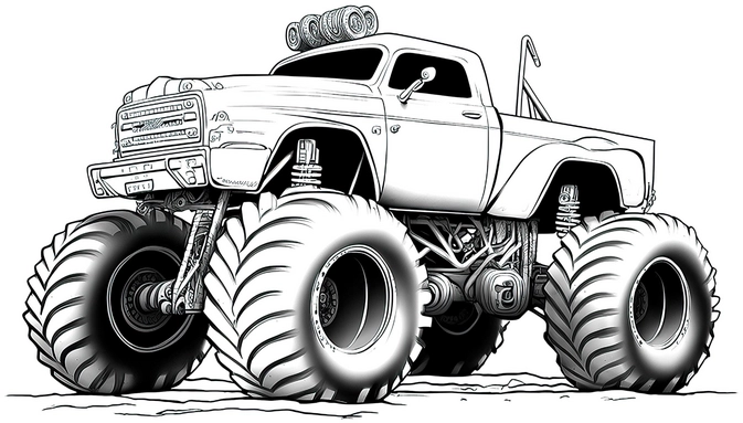 malvorlage-grosser-monstertruck-ausmalbild