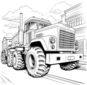 malvorlage-grosser-traktor-mit-anhaenger