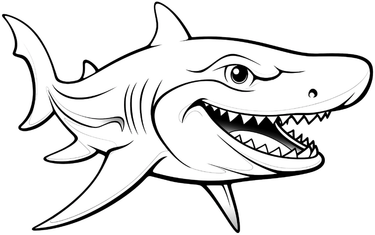 malvorlage-haifisch-ausmalen-fuer-kinder