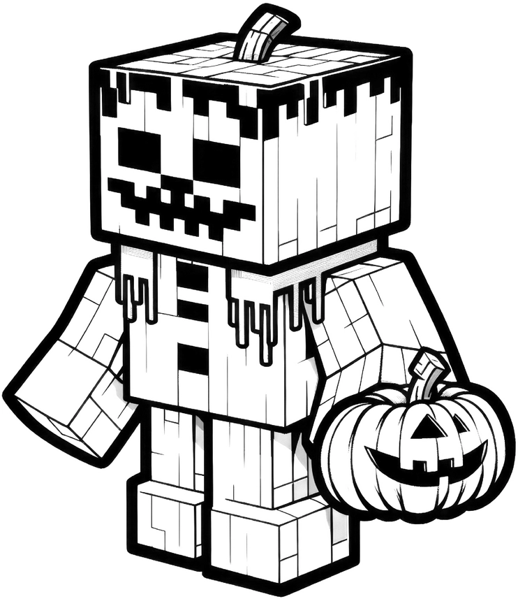 malvorlage-halloween-figur-mit-kuerbis-und-blockstruktur