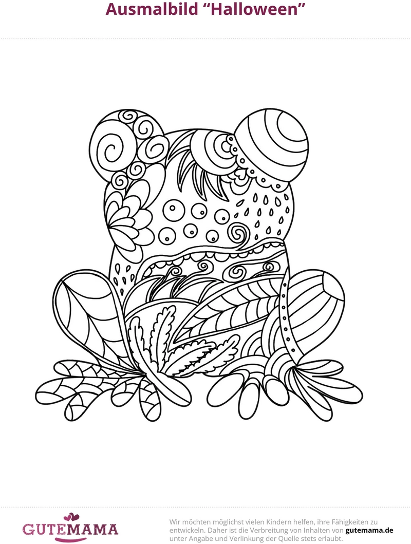 malvorlage-halloween-frosch-mit-mustern