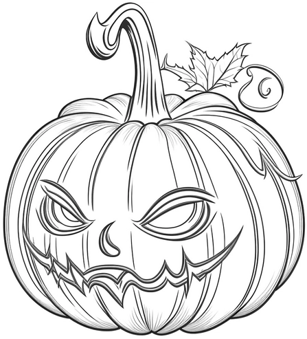 malvorlage-halloween-kuerbis-grimmiges-gesicht
