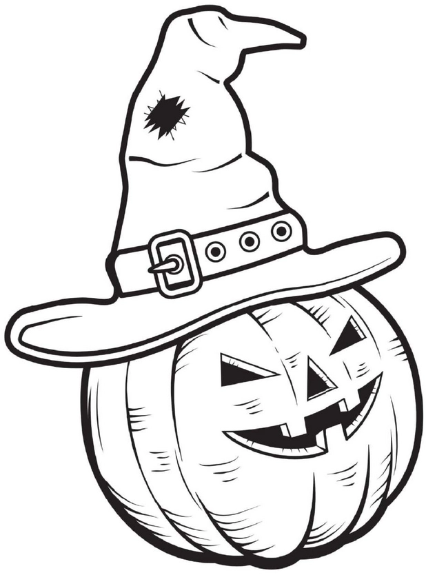 malvorlage-halloween-kuerbis-mit-hexenhut