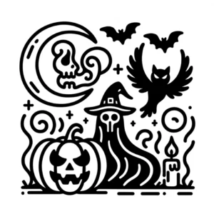 malvorlage-halloween-kuerbis-und-gespenster