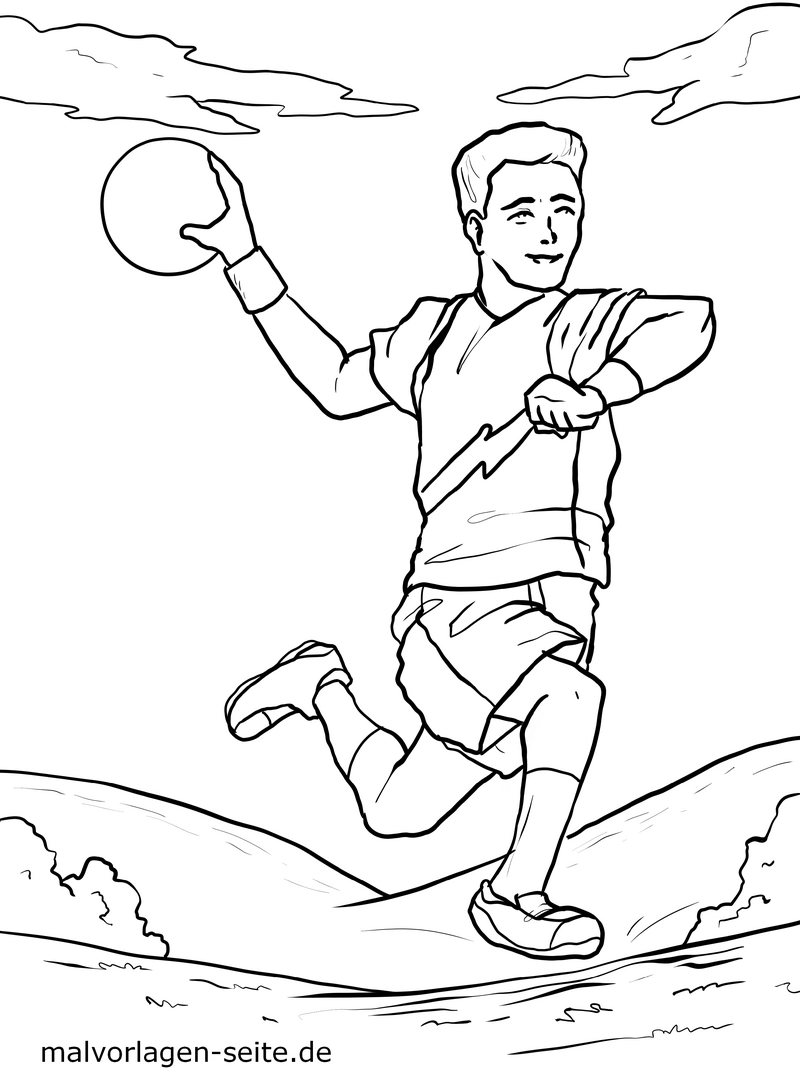 malvorlage-handball-junge-in-aktion