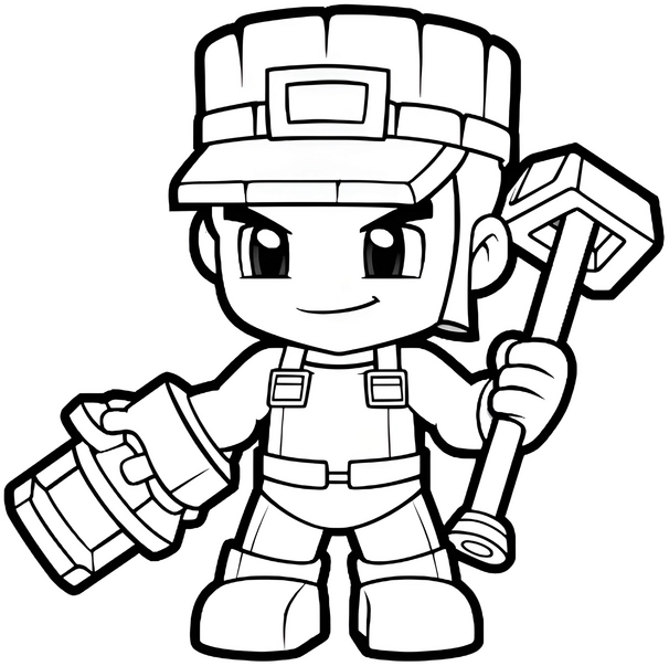 malvorlage-handwerker-mit-werkzeugen