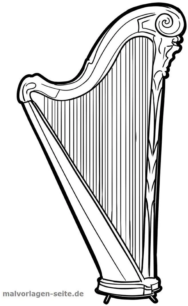 malvorlage-harfe-ausmalen