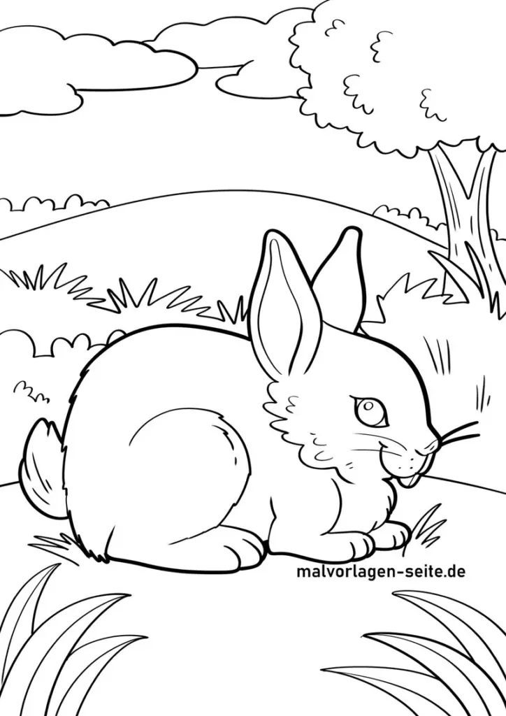 malvorlage-hase-in-der-natur