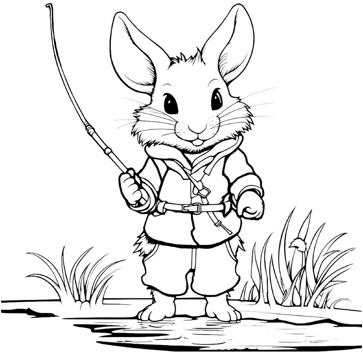 malvorlage-hase-mit-angel-an-wasserstelle