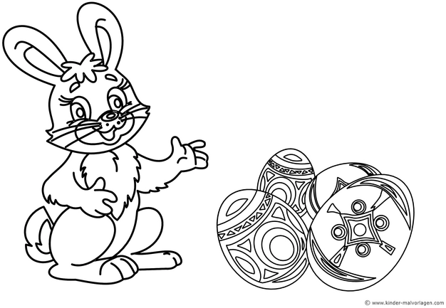 malvorlage-hase-mit-bunten-ostereiern