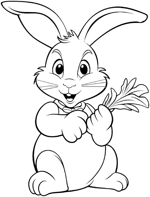malvorlage-hase-mit-moehre-fuer-kinder