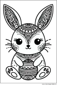 malvorlage-hase-mit-osterei-ausmalbild
