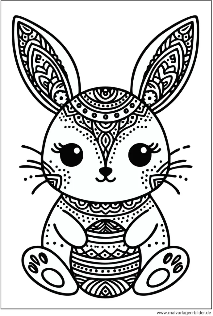 malvorlage-hase-mit-osterei-ausmalbild