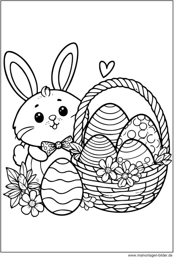 malvorlage-hase-mit-ostereiern-zum-ausmalen