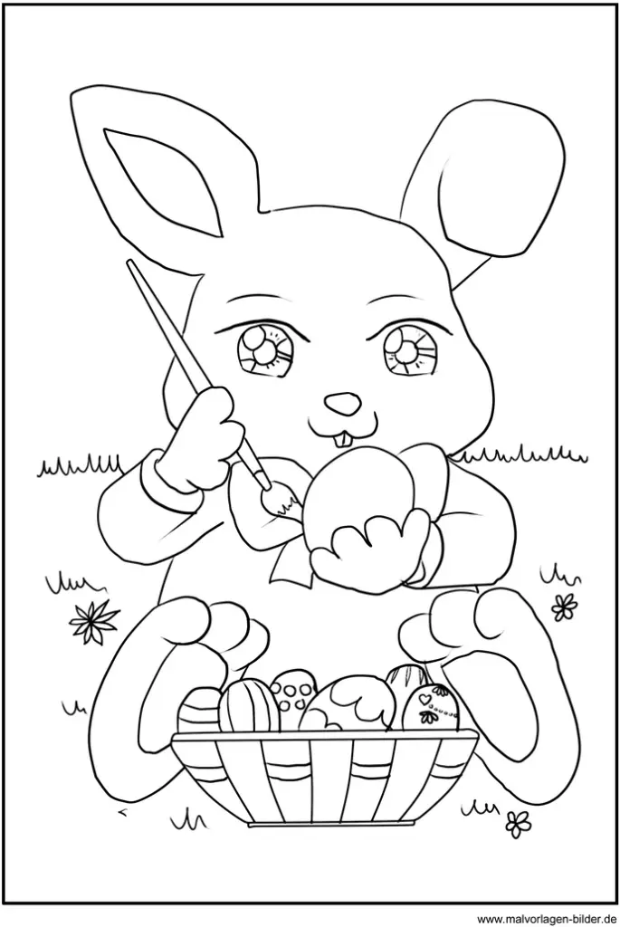 malvorlage-hase-osterei-bemalen