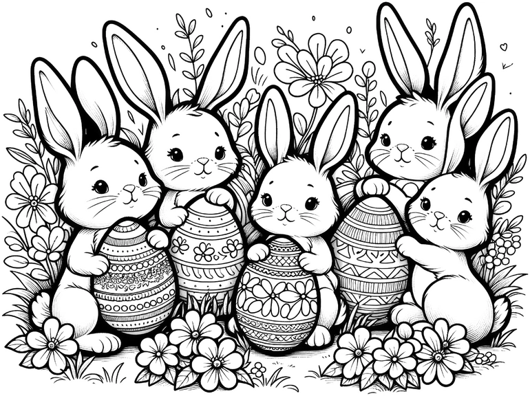 malvorlage-hasen-ostereier-fruehling