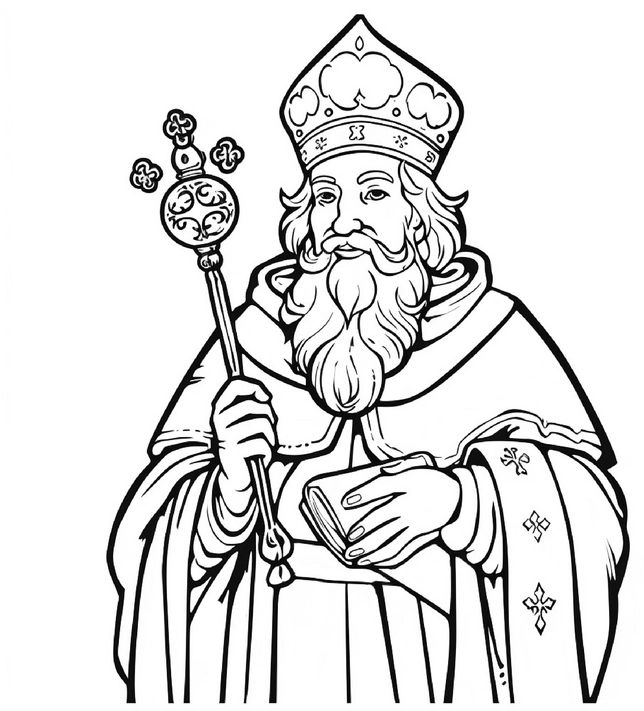 malvorlage-heiligen-nikolaus-mit-stab-und-buch