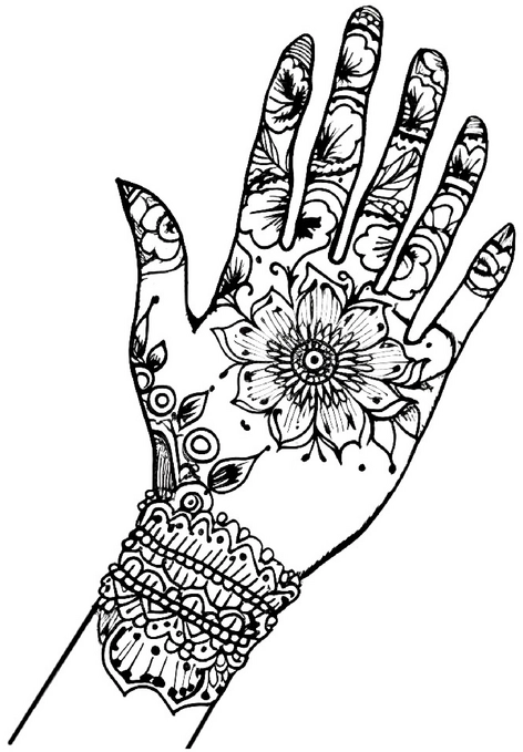 malvorlage-henna-hand-mit-blumenmotiven