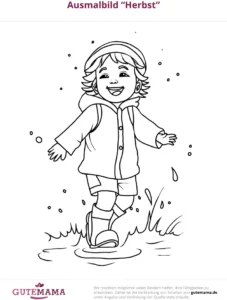 malvorlage-herbst-kind-in-pfuetze-springen