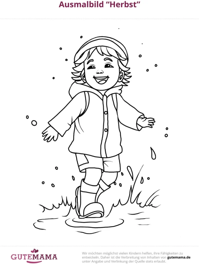 malvorlage-herbst-kind-in-pfuetze-springen