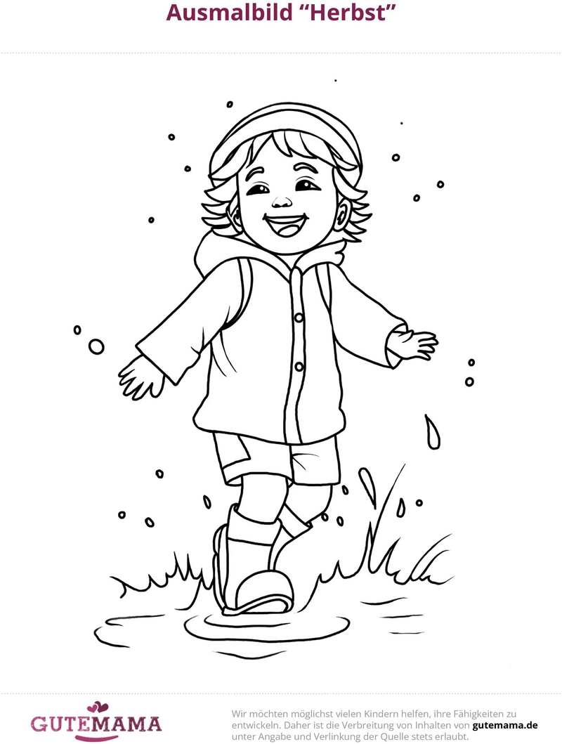malvorlage-herbst-kind-in-pfuetze-springen