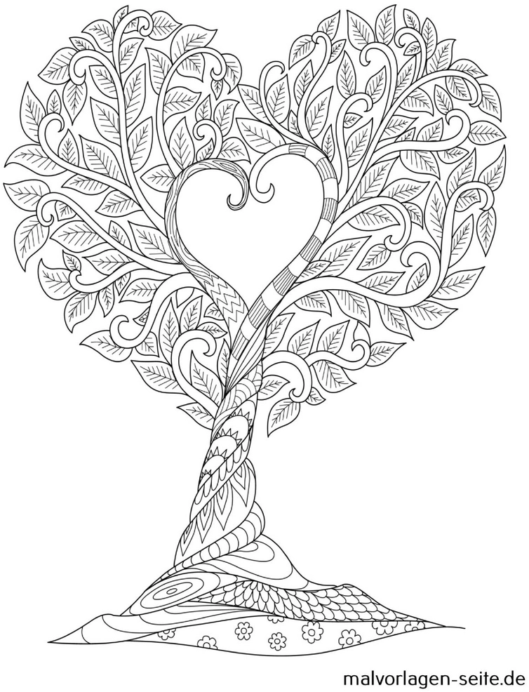 malvorlage-herzbaum-ausmalen