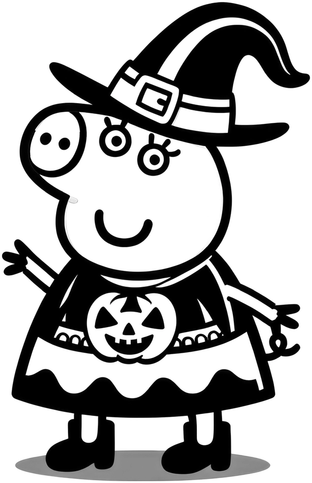 malvorlage-hexe-mit-kuerbis-fuer-halloween