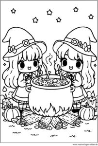 malvorlage-hexen-beim-kochen-eines-hexengebraeues