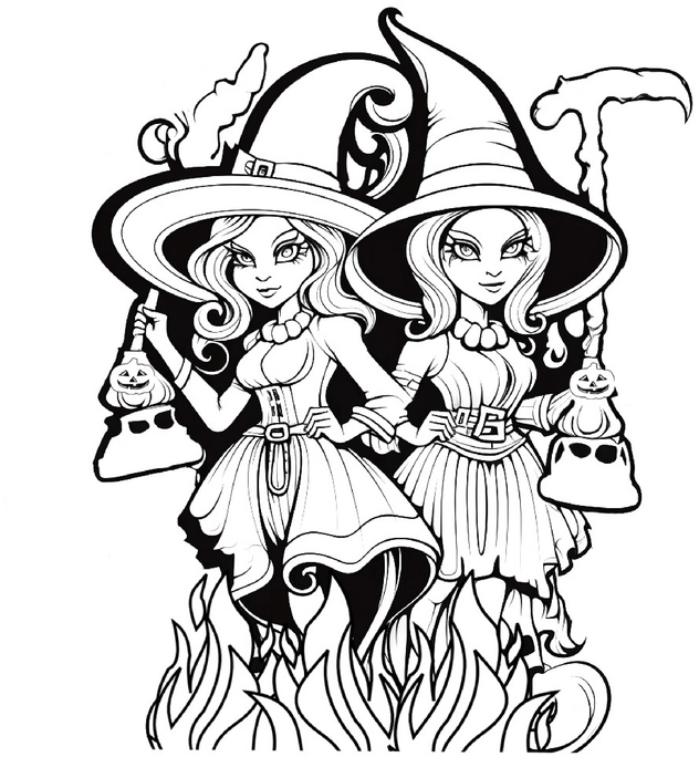 malvorlage-hexen-im-magischen-umfeld