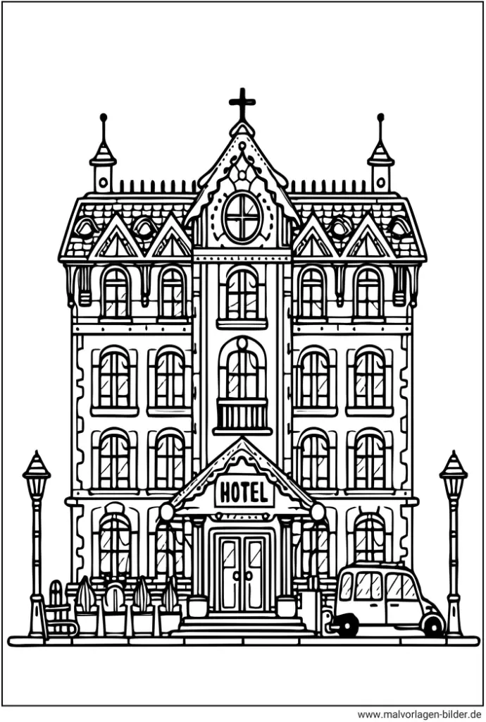 malvorlage-hotelgebaeude-ausmalen