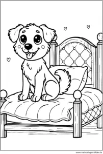 malvorlage-hund-im-bett