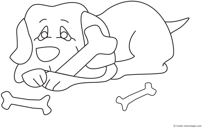 malvorlage-hund-mit-knochen-zum-ausmalen