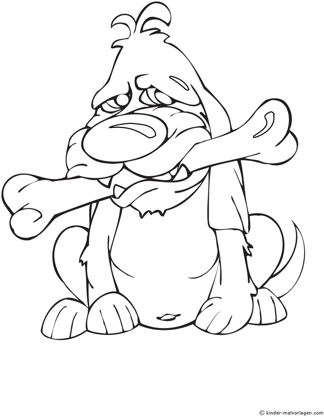 malvorlage-hund-mit-knochen
