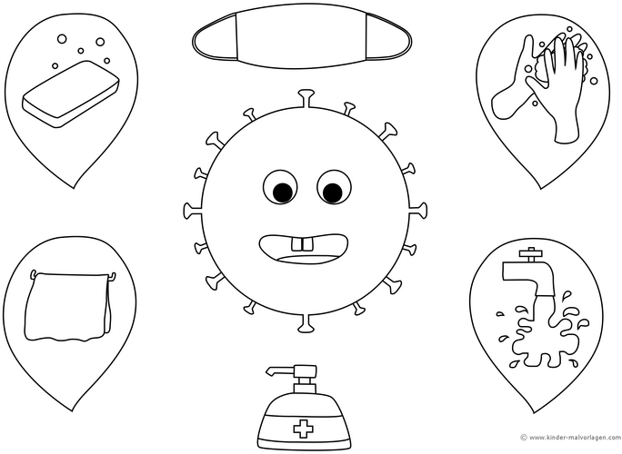 malvorlage-hygiene-symbole-lustiger-virus