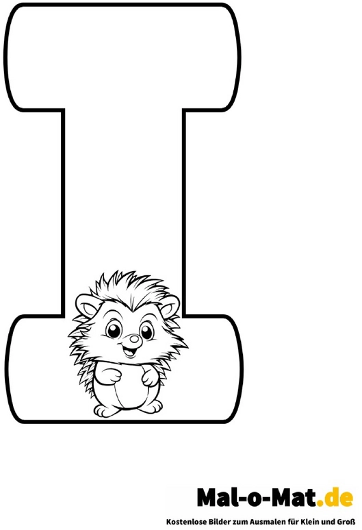 malvorlage-igel-buchstabe-i
