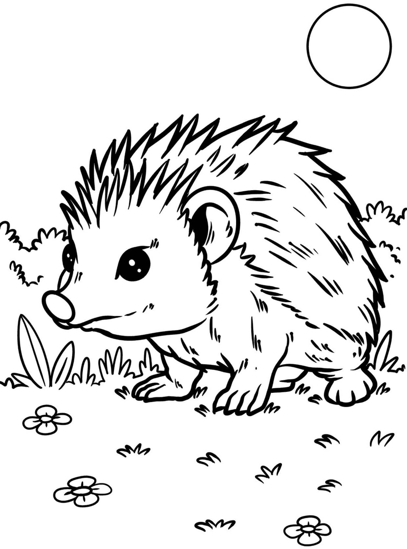 malvorlage-igel-in-der-natur