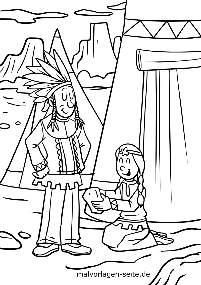 malvorlage-indianer-im-wilden-westen-kinder-ausmalen