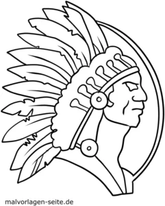 malvorlage-indianerhaeuptling-mit-federschmuck
