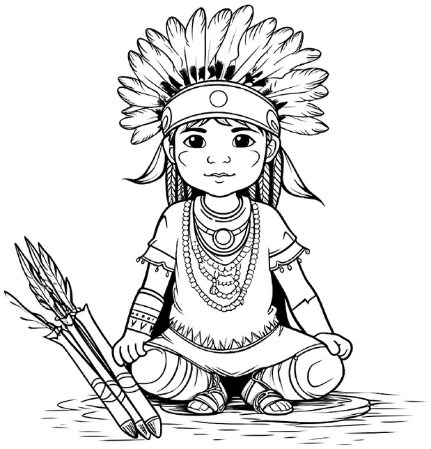 malvorlage-indianerjaeger-mit-federschmuck
